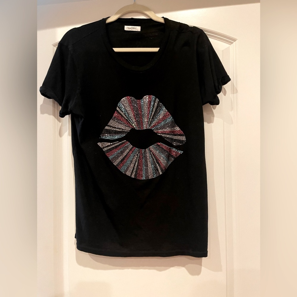 Lauren Moshi crystal lips T Shirt